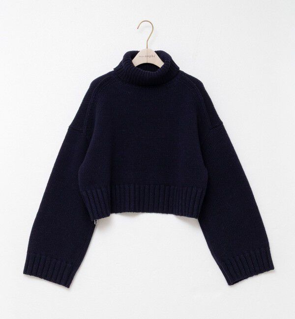NOLLEY'S sophi「ブライト紡毛サイドジップショート丈タートルネック」|ニット・セーター|