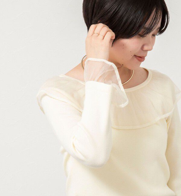 NOLLEY'S sophi「《手洗い可能》シアーフリル総針プルオーバー」|ニット・セーター|