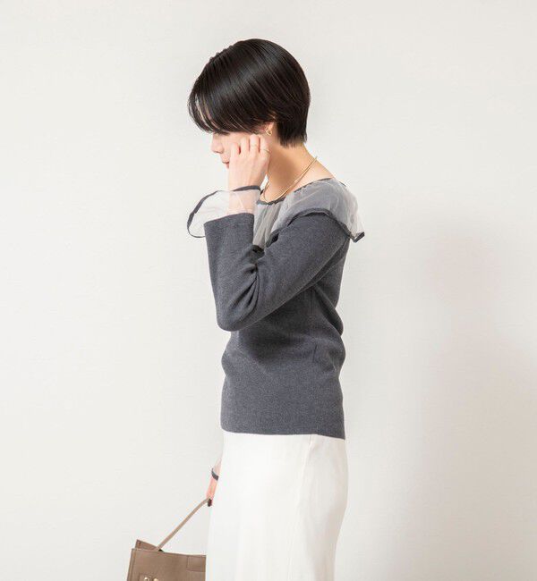 NOLLEY'S sophi「《手洗い可能》シアーフリル総針プルオーバー」|ニット・セーター|