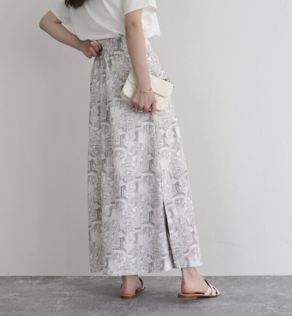 fredy emue「ランドスケープ柄スカート」|フレア|