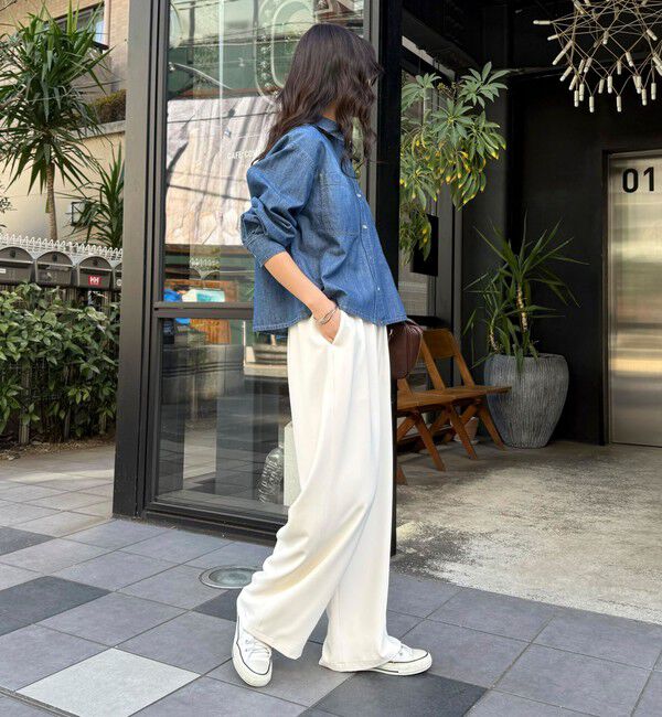 fredy emue「【累計販売数4万本突破！】とろみツイルストレートイージーパンツ」|チノ|