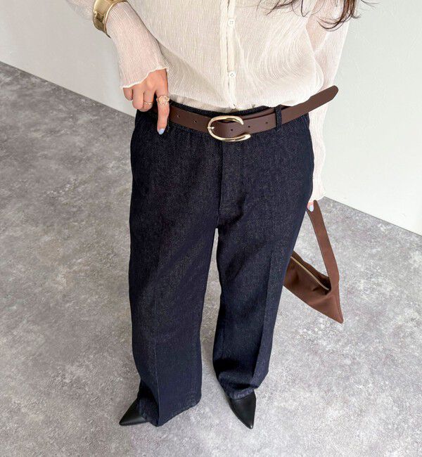 fredy emue「センタープレスデニムスラックス」|デニム|