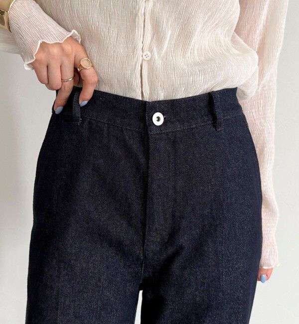 fredy emue「センタープレスデニムスラックス」|デニム|