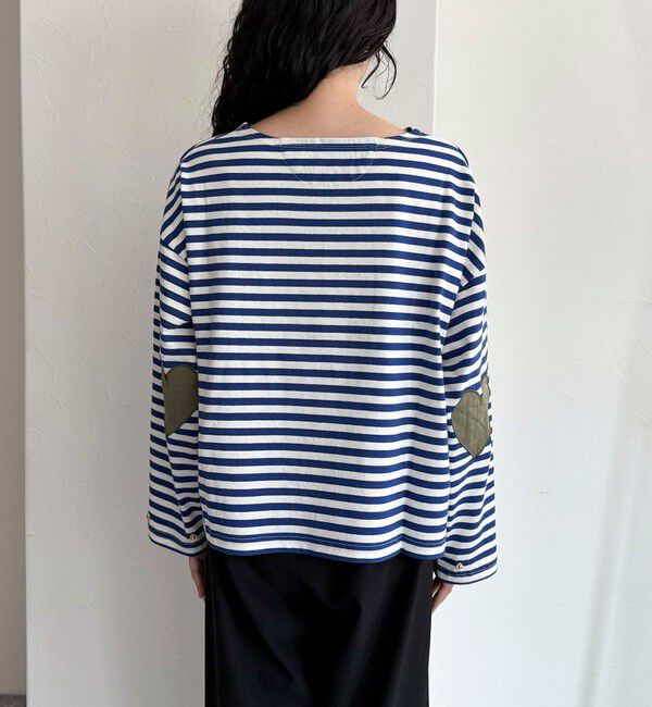 fredy emue「ボーダーハートパッチプルオーバー」|Tシャツ・カットソー|