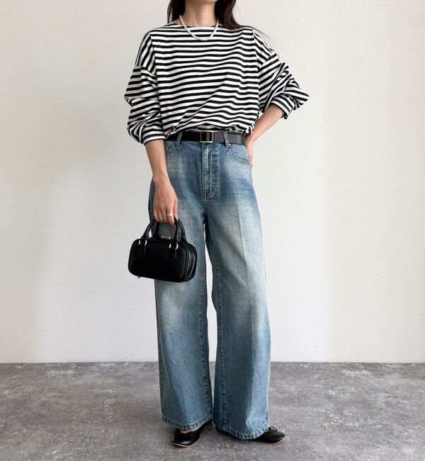 fredy emue「ボーダーハートパッチプルオーバー」|Tシャツ・カットソー|