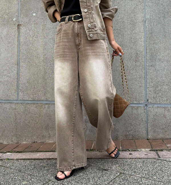 fredy emue「カラーストレートデニムパンツ」|デニム|