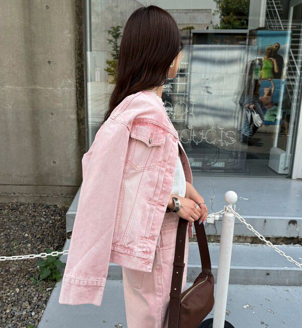 fredy emue「ノーカラーコンパクトデニムジャケット」|デニムジャケット|