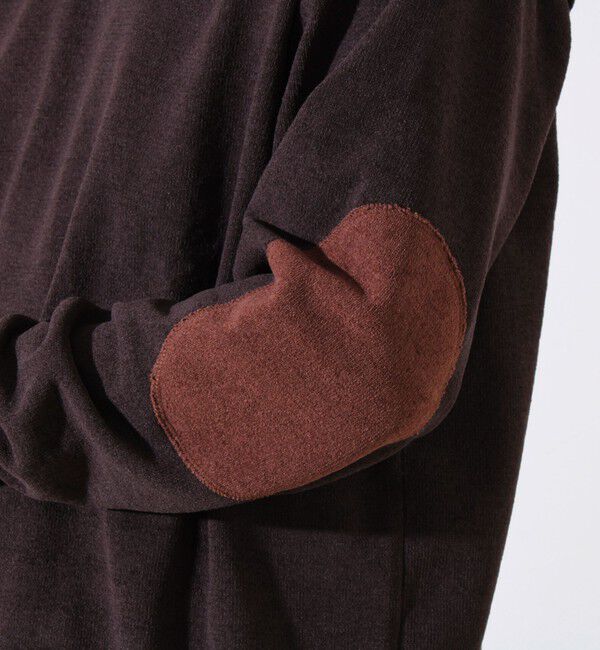 GLOSTER「【GLOSTER/グロスター】ソフトモール素材 エルボーパッチ クルーニット」|ニット・セーター|