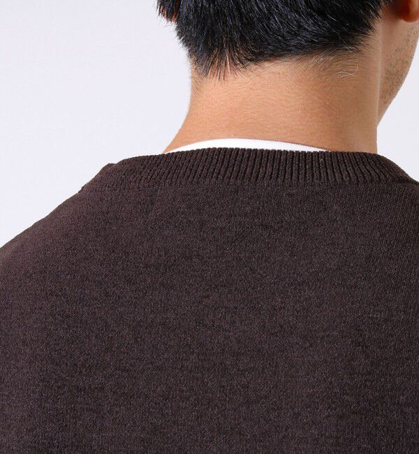 GLOSTER「【GLOSTER/グロスター】ソフトモール素材 エルボーパッチ クルーニット」|ニット・セーター|