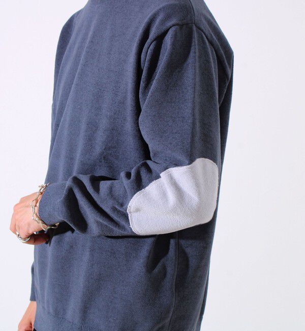 GLOSTER「【GLOSTER/グロスター】ソフトモール素材 エルボーパッチ クルーニット」|ニット・セーター|