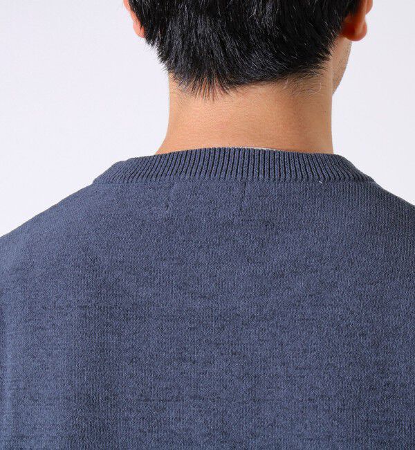 GLOSTER「【GLOSTER/グロスター】ソフトモール素材 エルボーパッチ クルーニット」|ニット・セーター|