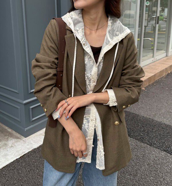 fredy emue「3D刺繍フードシャツ」|シャツ・ブラウス|