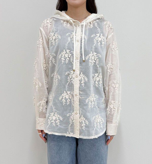 fredy emue「3D刺繍フードシャツ」|シャツ・ブラウス|