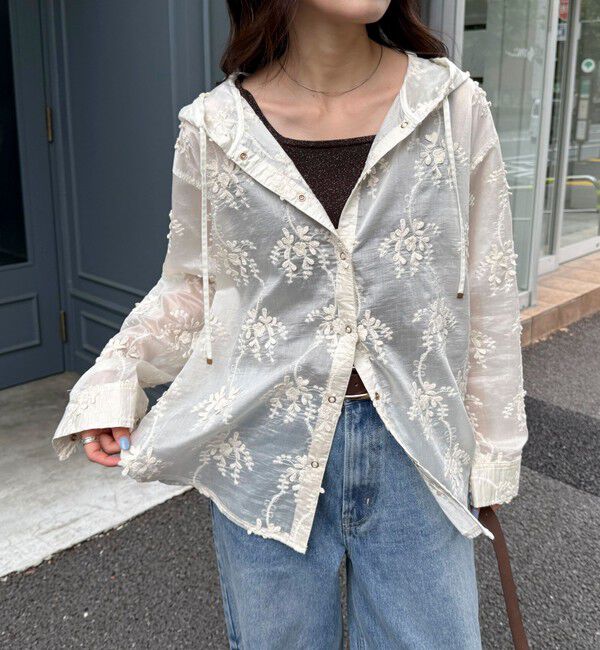 fredy emue「3D刺繍フードシャツ」|シャツ・ブラウス|