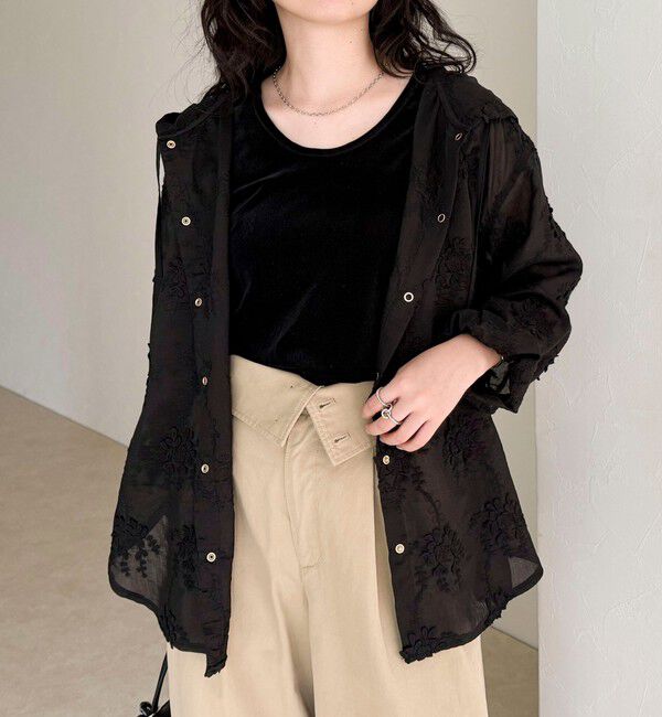 fredy emue「3D刺繍フードシャツ」|シャツ・ブラウス|