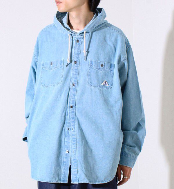 GLOSTER「【GEVACO】デニムフーディーシャツ フード付きデニムシャツ」|シャツ・ブラウス|