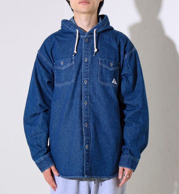 GLOSTER「【GEVACO】デニムフーディーシャツ フード付きデニムシャツ」|シャツ・ブラウス|