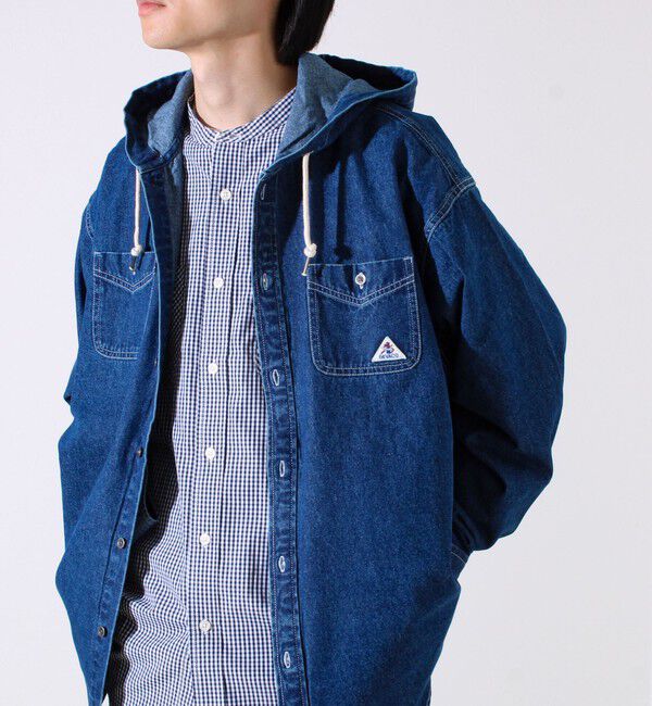 GLOSTER「【GEVACO】デニムフーディーシャツ フード付きデニムシャツ」|シャツ・ブラウス|