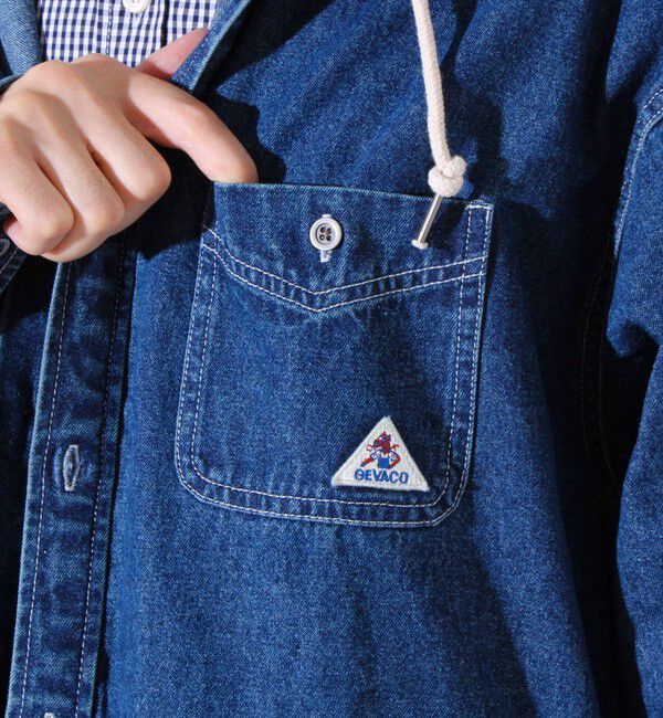 GLOSTER「【GEVACO】デニムフーディーシャツ フード付きデニムシャツ」|シャツ・ブラウス|