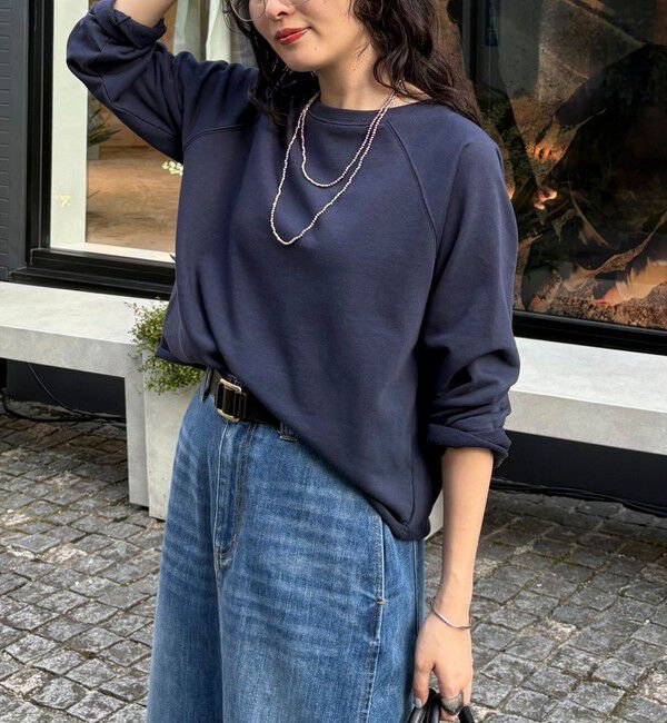 fredy emue「ミニ裏毛クロップドスウェットプルオーバー」|スウェット・ジャージ|ネイビー