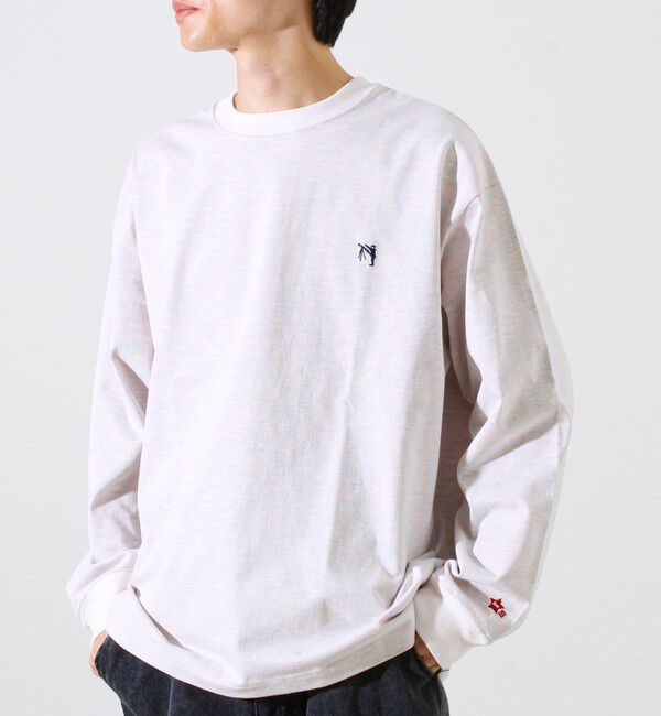GLOSTER「【夏の大ヒットが秋仕様で登場】【BOY刺繍】裏グラデーション 天竺ロンT」|Tシャツ・カットソー|ホワイト