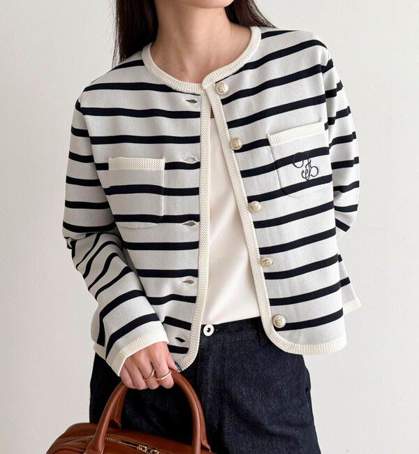 fredy emue「刺繍入りコンパクトニットジャケット」|カーディガン|