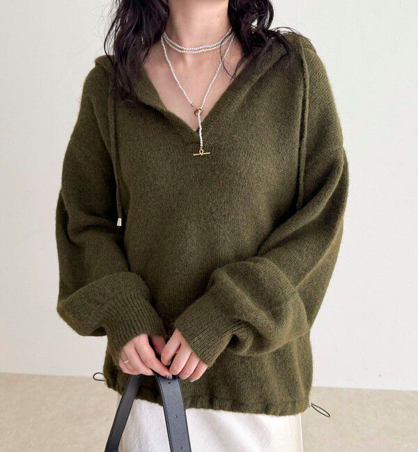 fredy emue「フード付きニットプルオーバー」|ニット・セーター|