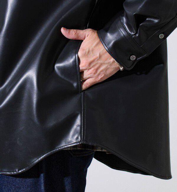 GLOSTER「【本革見え/3サイズ展開】UNISEX レザーシャウター フェイクレザーシャツ」|シャツ・ブラウス|