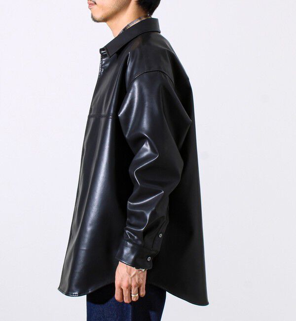 GLOSTER「【本革見え/3サイズ展開】UNISEX レザーシャウター フェイクレザーシャツ」|シャツ・ブラウス|