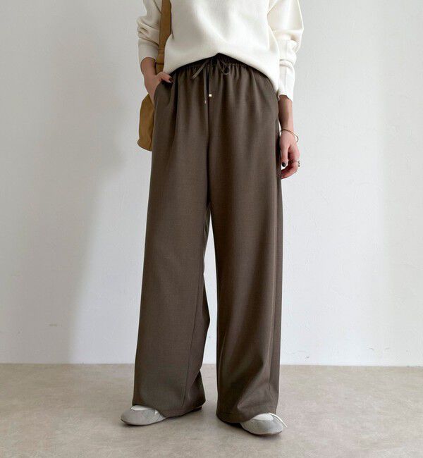 fredy emue「ウールライクイージーセミワイドパンツ」|チノ|