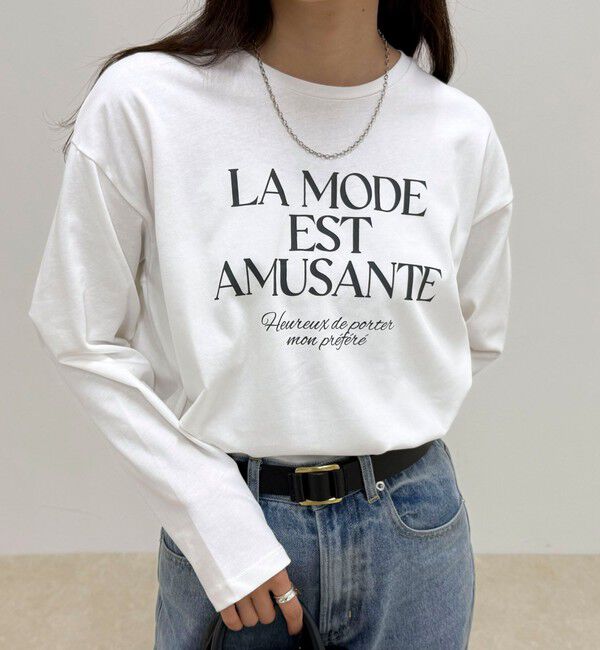 fredy emue「ロゴプリントロンTシャツ」|Tシャツ・カットソー|オフホワイト