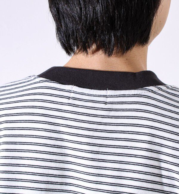 GLOSTER「【配色リブが映える主役ボーダー】Helloボーダー ロングスリーブTシャツ」|Tシャツ・カットソー|