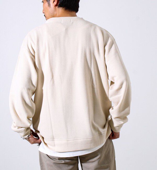 GLOSTER「【1枚でレイヤード見え】畦ニットソー裏起毛フェイクレイヤードロングスリーブ」|Tシャツ・カットソー|