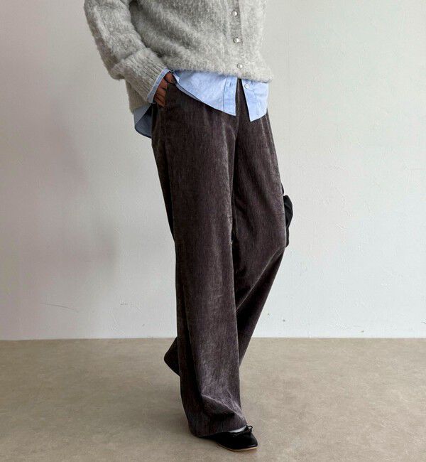 fredy emue「モールストレッチフレアーパンツ」|チノ|チャコールグレー