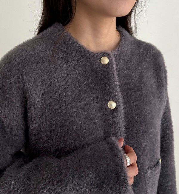 fredy emue「シャギー裏配色ジャケットカーディガン」|カーディガン|