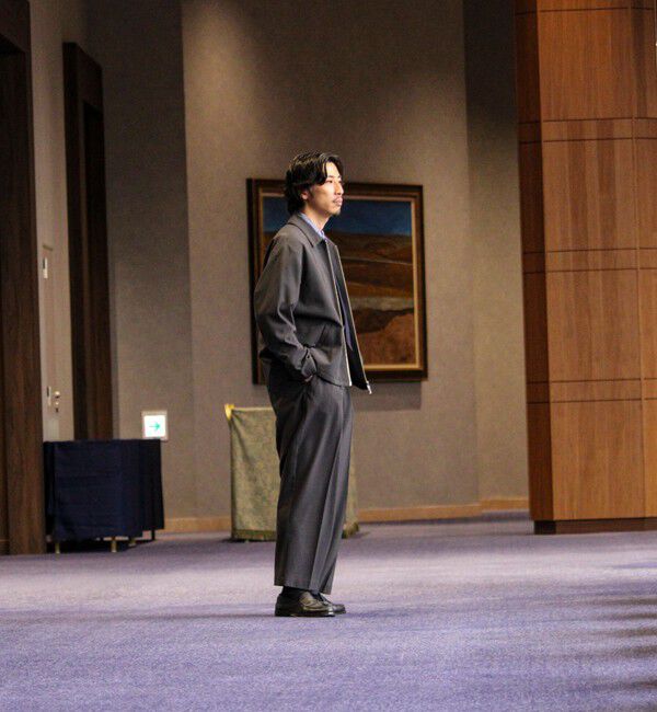 GLOSTER「【セットアップ対応】ウールライクワイドパンツ」|チノ|