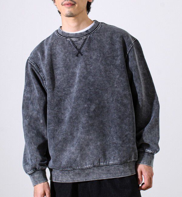 GLOSTER「【雪の色ムラ】カラフルスノーパウダー裏起毛スウェット」|スウェット・ジャージ|ブラック