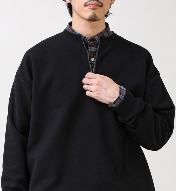 GLOSTER「ワッフルフリース ハーフジッププルオーバー」|スウェット・ジャージ|