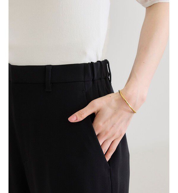 ROPE「トリアセバックサテン テーパードパンツ【オフィス/通勤/セットアップ対応】/洗える」|チノ|