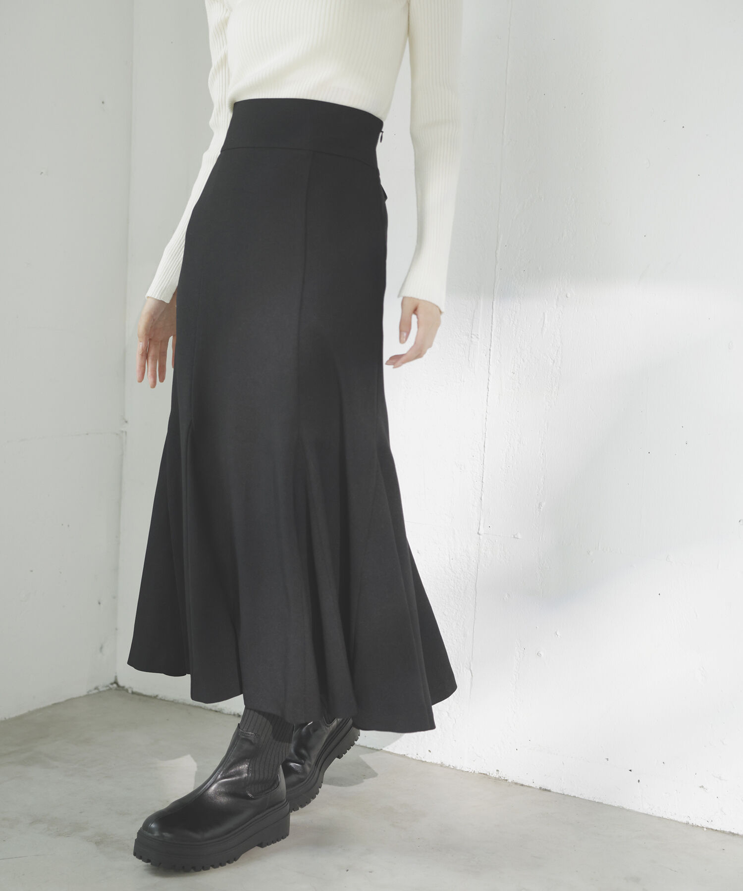 VIS「美easyウーリッシュバックレースアップマーメイドSK」|スカート|
