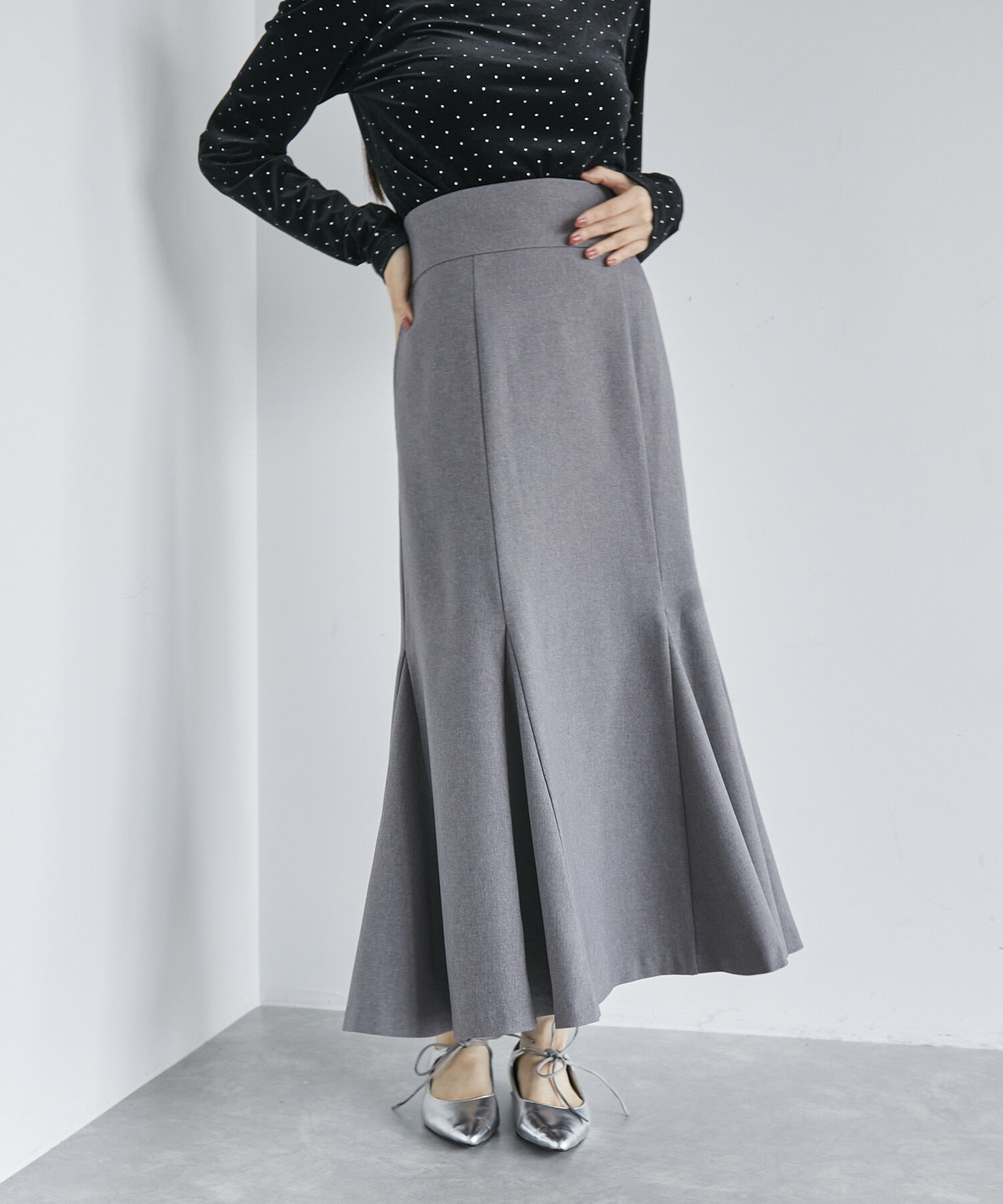 VIS「美easyウーリッシュバックレースアップマーメイドSK」|スカート|