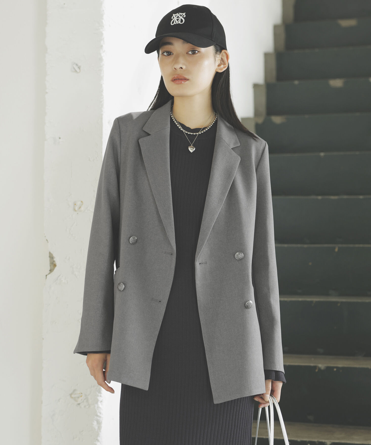 VIS「【美easy】ウーリッシュWブレストテーラードジャケット【洗える】」|テーラードジャケット|