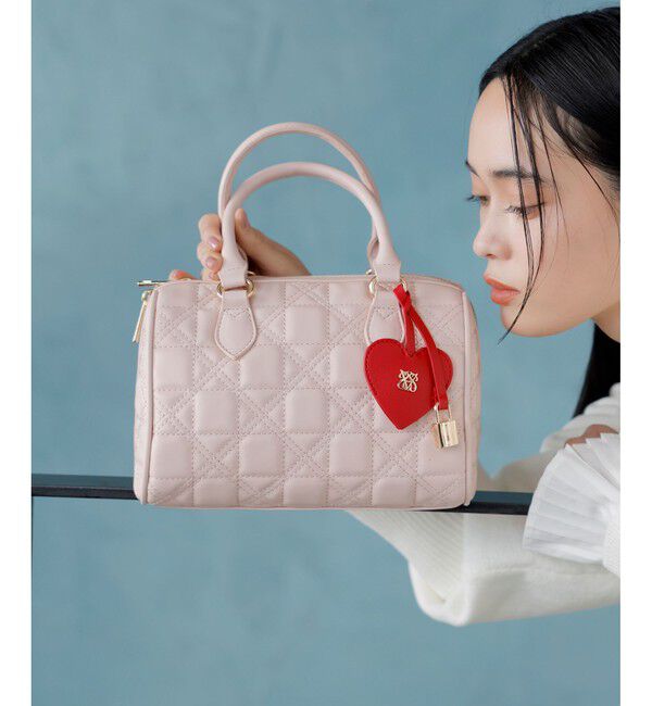 VIS「【追加】【2WAY】ハートチャームつきボストンバッグ」|ショルダー・メッセンジャー|