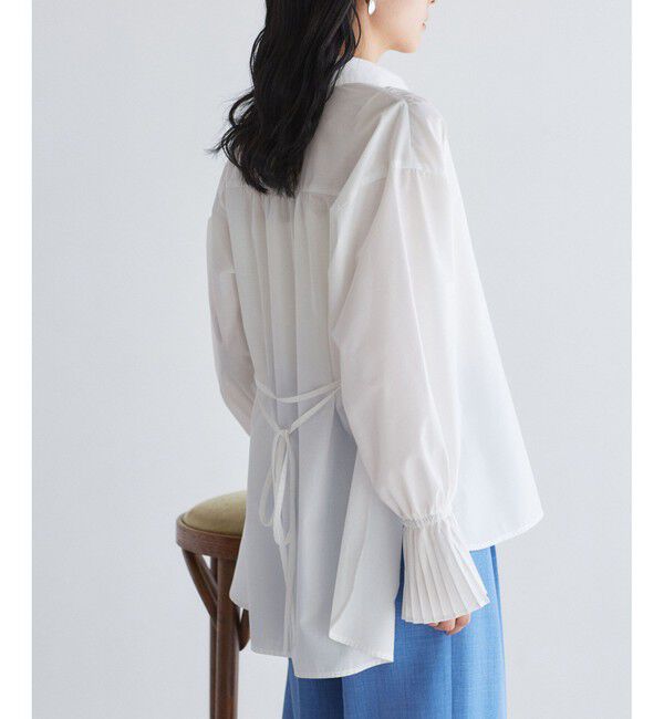 VIS「【洗える】プリーツスリーブフレアーシャツ」|シャツ・ブラウス|
