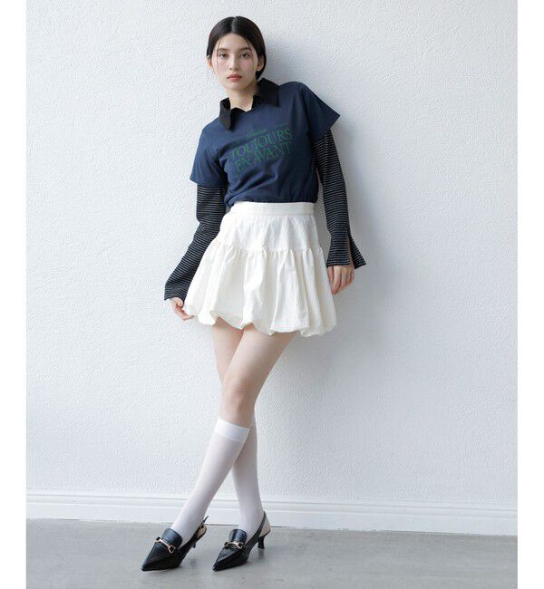 VIS「コンパクトフロッキープリントロゴTシャツ」|Tシャツ・カットソー|