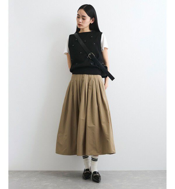 VIS「フラワーモチーフニットベスト」|ベスト・ジレ|