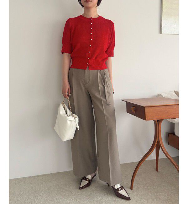 VIS「【WEB限定】多釦ハーフスリーブサマーニットカーディガン」|カーディガン|