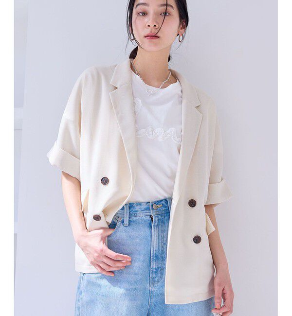 VIS「【洗える】メッシュドルマンサマージャケット」|テーラードジャケット|