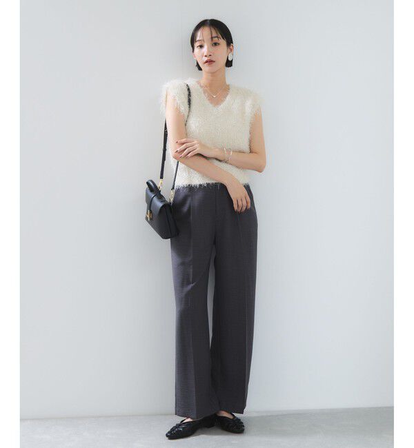 VIS「【WEB限定サイズ:MT/着丈が選べる】【洗える】フェザーヤーンニットベスト」|ニット・セーター|