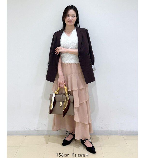 VIS「【WEB限定サイズ:MT/着丈が選べる】【洗える】フェザーヤーンニットベスト」|ニット・セーター|